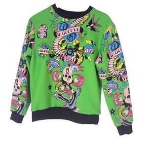 John Richmond Kids‎ Graphic Print Sweatshirt Skull Snake Tattoo Style